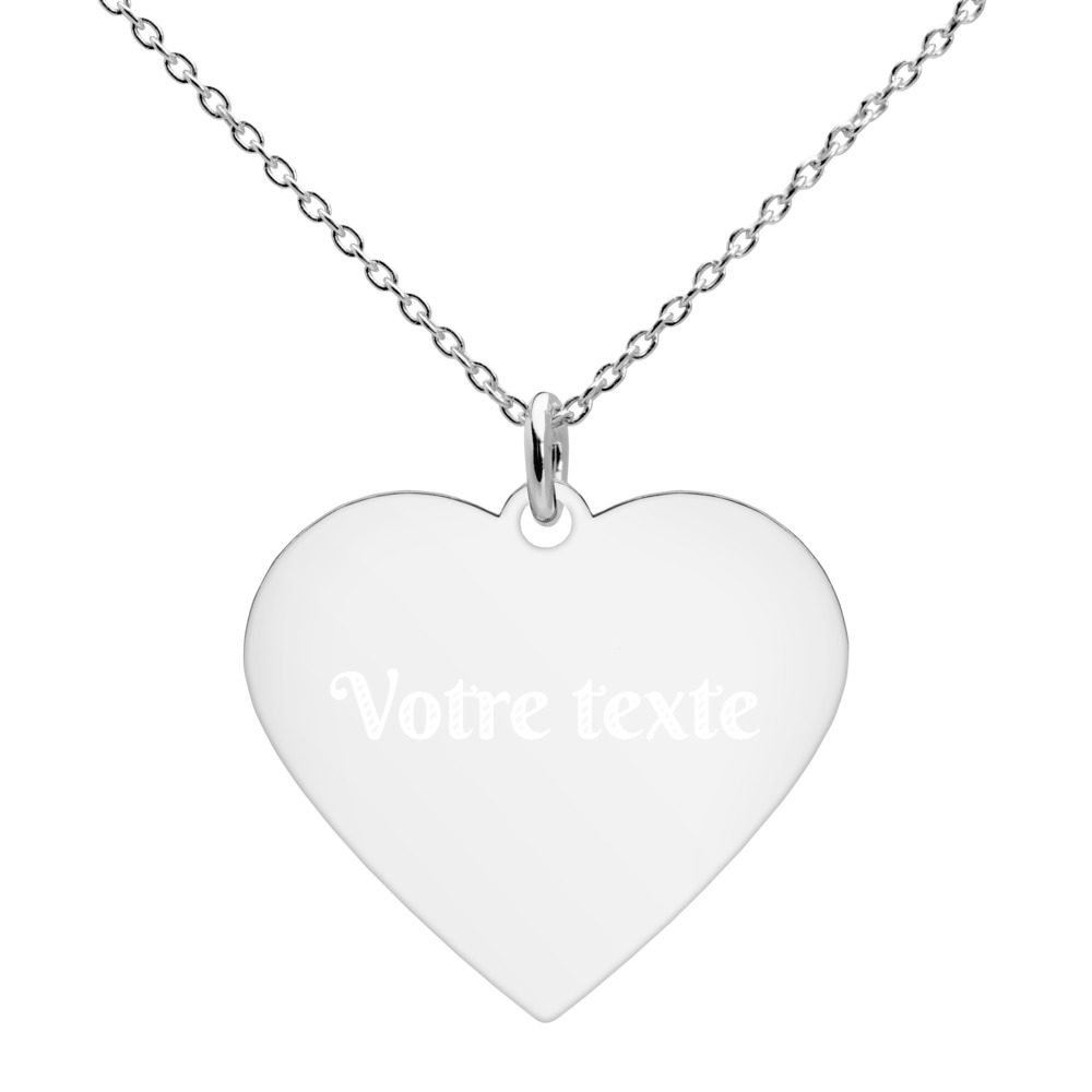 Collier Argent Sterling Deux Cœurs - Personnalisable Avec Gravure, Neuf